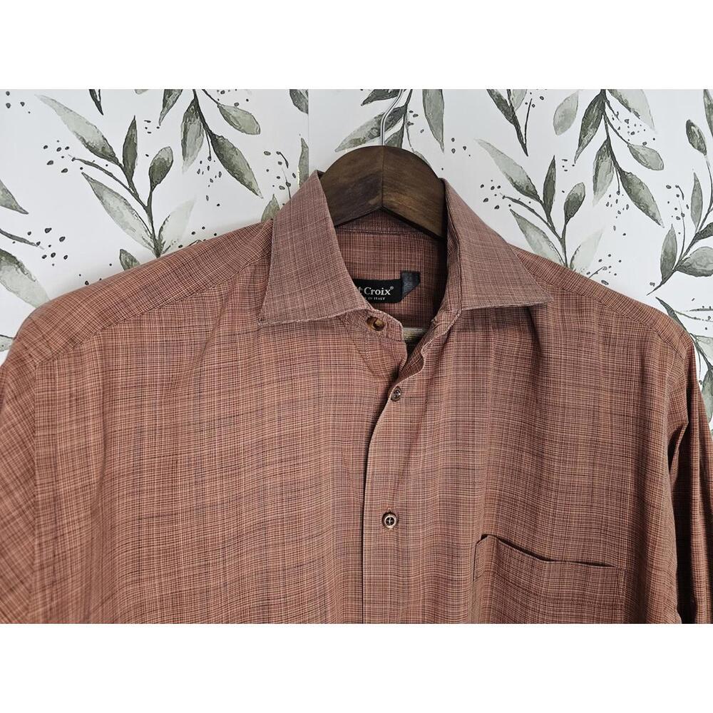 St. Croix Dress Top Rust Mens Size L Button Up